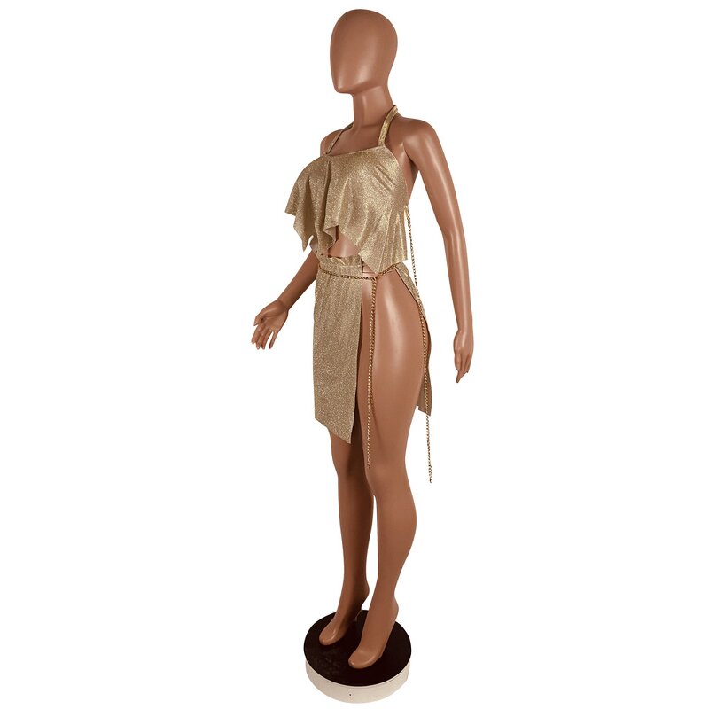 Women's Party Set Manufacturer - Summer Halter Top and Short Skirts Night Club Suit