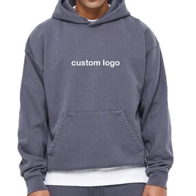 Men's Hoodie Manufacturer - Dropped Shoulder Acid Wash 100% Cotton Blank Custom