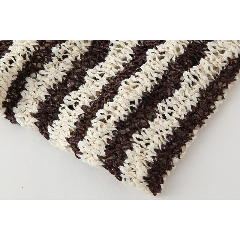 Women's Knitted Sweater Manufacturer - Striped Button Up Short Sleeve Multi Color Casual