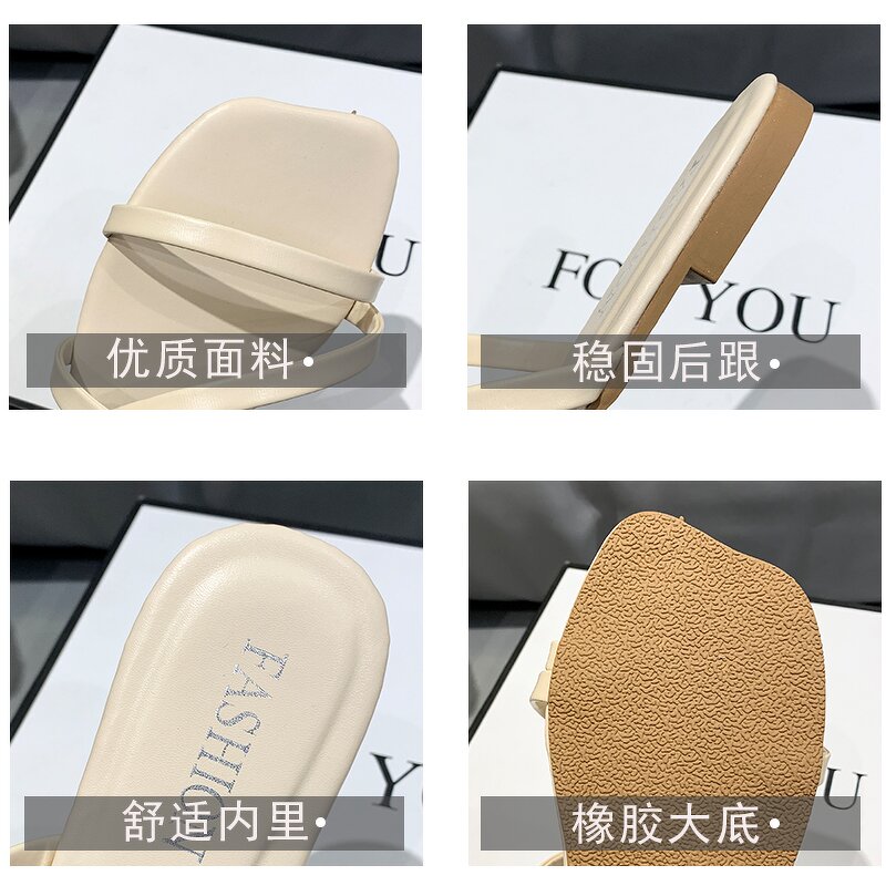 Women's Flat Slippers Manufacturer - Pure Color Winding Strap Casual Beach Sandals