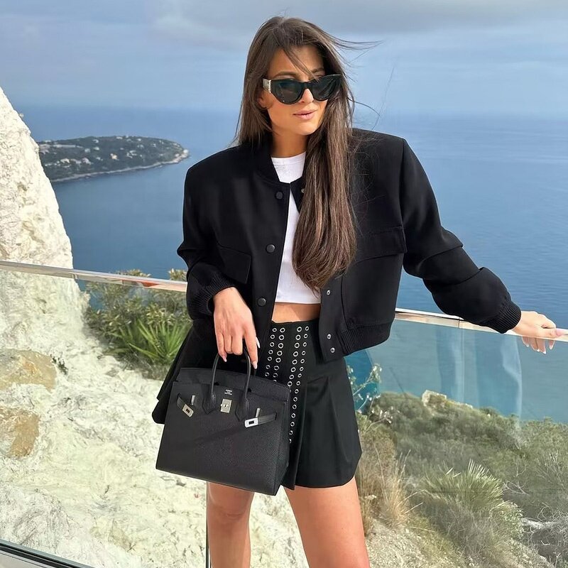 Men's Shacket Manufacturer - American Big Flat Pocket Cropped Bomber Jacket Windbreaker