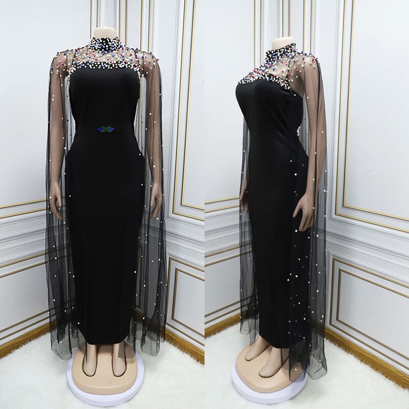 Muslim Wedding Dress Manufacturer - Luxury Beading Rhinestone Long Sleeve Evening Gown