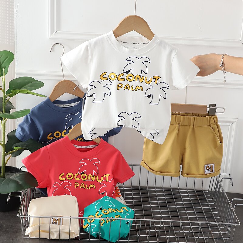 Boys Clothing Set Manufacturer - 2024 Summer Shirt Khaki Shorts Factory Direct Kids
