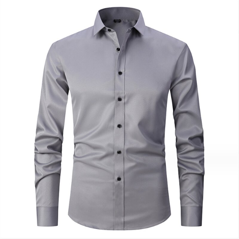 Men's Dress Shirt Manufacturer - Wholesale Custom White Stand-up Collar Long Sleeve Formal