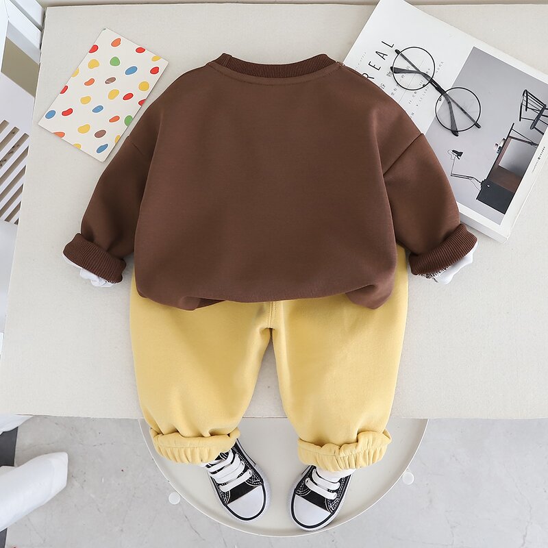 Boys Clothing Set Manufacturer - 2024 Spring Autumn Letter Sweatshirt Sport Pants 2Pcs