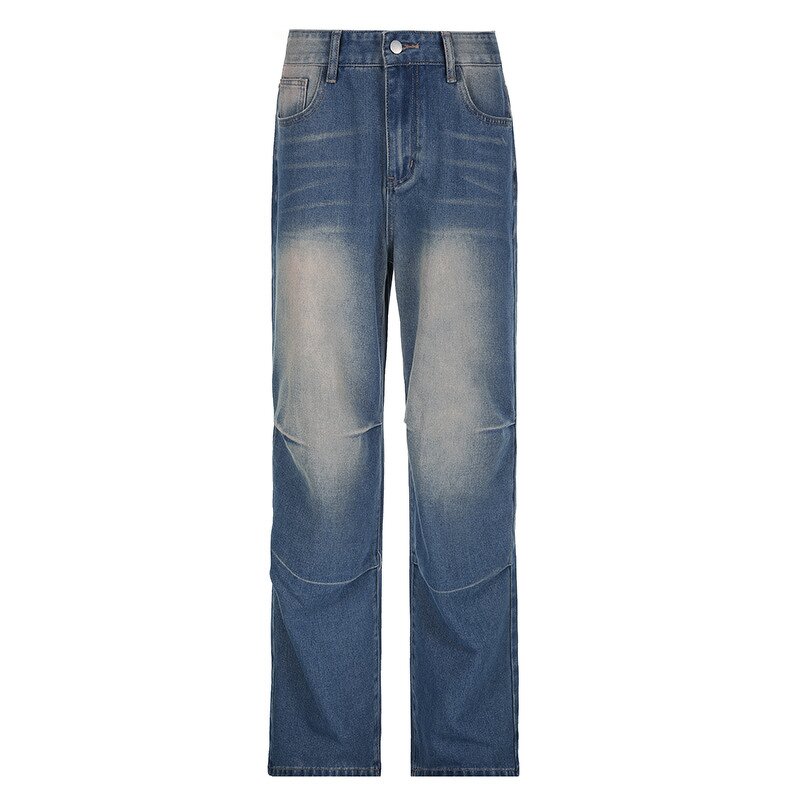 Women's Jeans Manufacturer - Retro Gradient Water Low Waist Straight-leg Casual