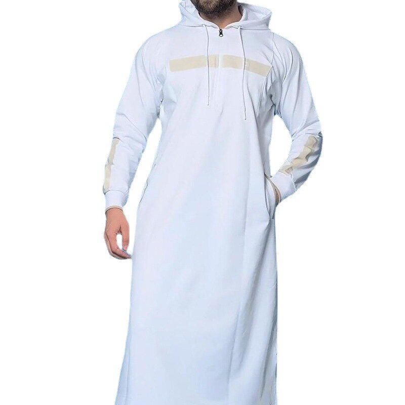 Men's Thobe Manufacturer - Islamic Dubai Hoodie Abaya Saudi Thobe With Pocket Muslim