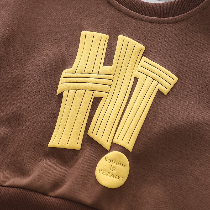 Boys Clothing Set Manufacturer - 2024 Spring Autumn Letter Sweatshirt Sport Pants 2Pcs