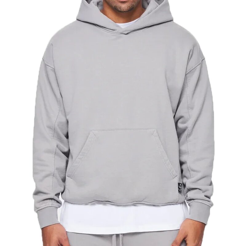 Men's Hoodie Manufacturer - Dropped Shoulder Acid Wash 100% Cotton Blank Custom