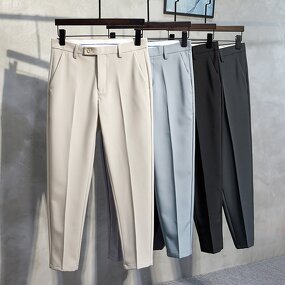 Men's Suit Trousers Manufacturer - Slim British Stretch Straight Plus Size Business Formal