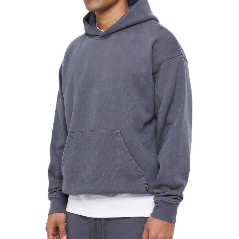 Men's Hoodie Manufacturer - Dropped Shoulder Acid Wash 100% Cotton Blank Custom
