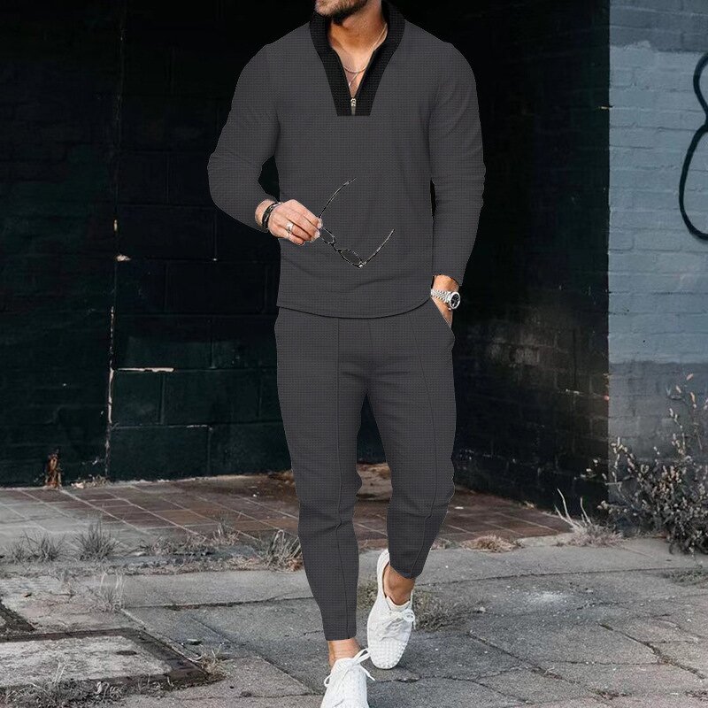 Men's Two Piece Set Manufacturer - Long Sleeved Slimming Casual Oversized Trendy