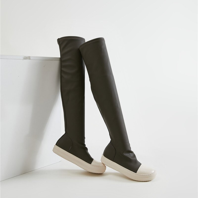 Over-the-knee Boots Manufacturer - Plus-size Fleece Lined Warm Spring Comfortable Women