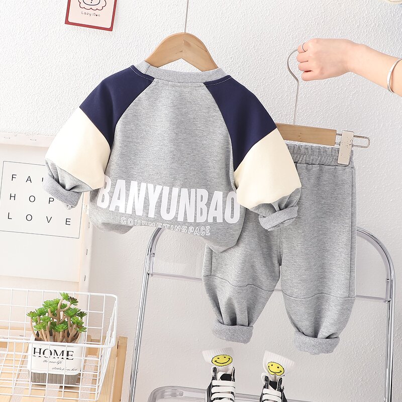 Boys Clothing Set Manufacturer - Spring Autumn Spaceman Sweatshirt Patchwork Pant 2Pcs