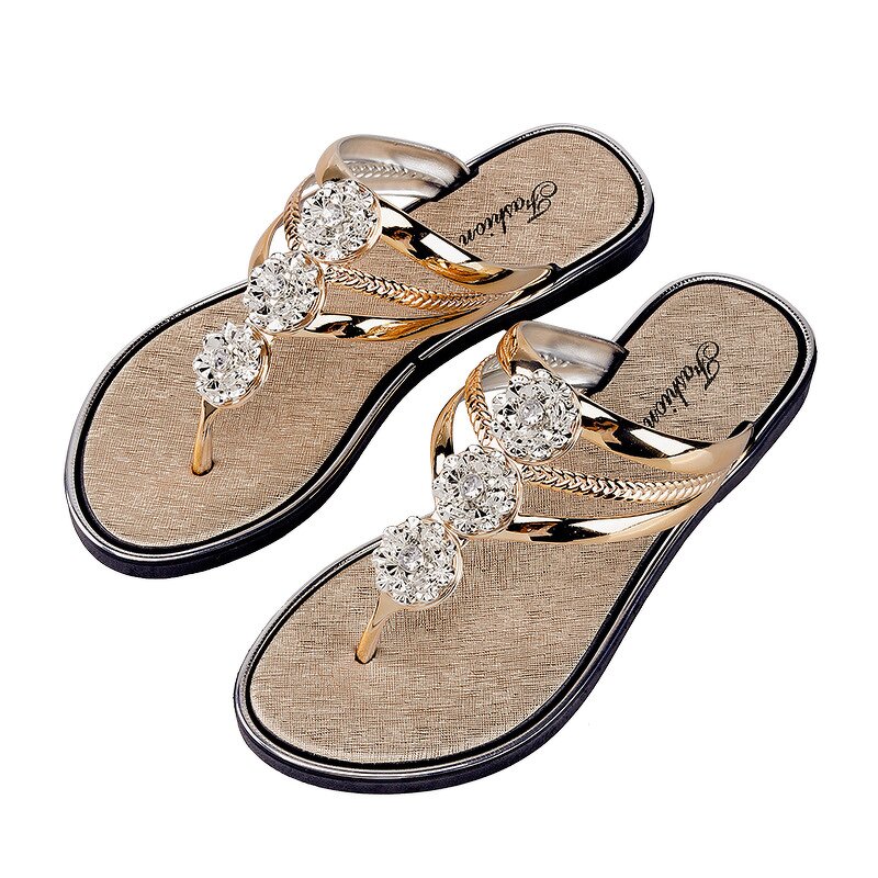 Women's Diamond Slippers Manufacturer - New Summer 36-45 Large Size External Wear Flat