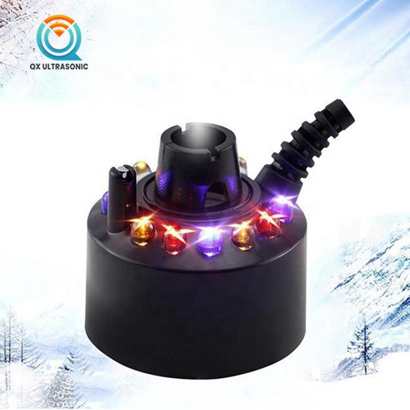 Ultrasonic Mist Maker Manufacturer - One Head 550ml/h Plastic 12 LEDs Piezo Atomizer for Rockery Pool