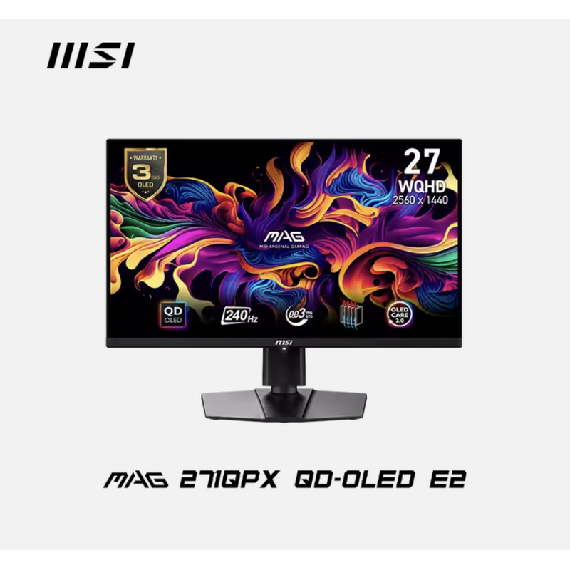 Monitor Display Manufacturer - MSI MAG271QPX QD-OLED E2 27" High-End Gaming Monitor