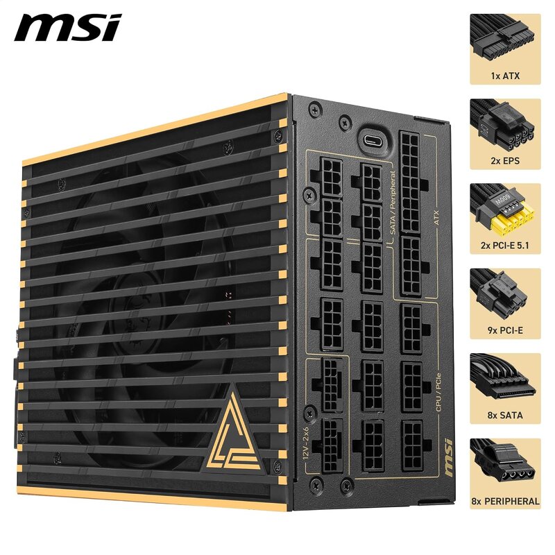Power Supply Manufacturer - MSI MEG Ai1600T PCIE5 1600W 80+Ti Fully Modular Server-Grade