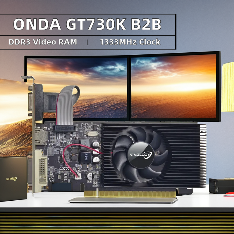 GPU Graphics Card Manufacturer - ONDA GT730 2GB DDR3 PCIe2.0 DVI Fan Office Desktop GPU