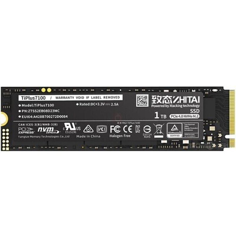 SSD Solid State Drive Manufacturer - Zhitai TiPlus7100 1TB PCIe4.0 X4 M.2 2280 Desktop