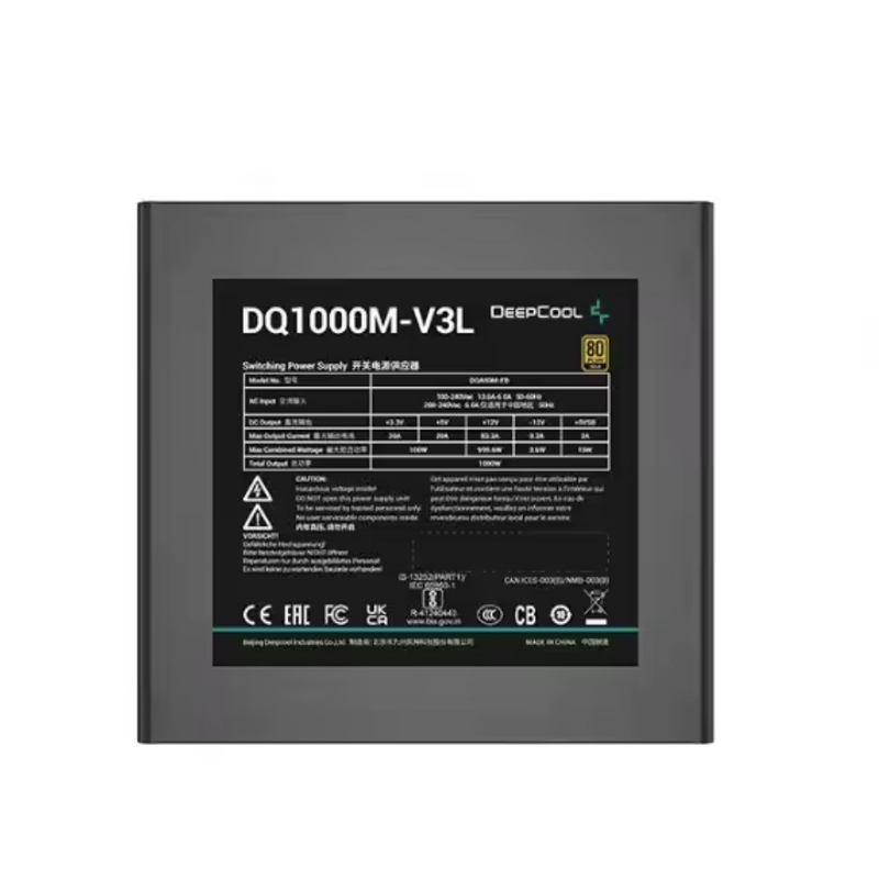 Power Supply Manufacturer - DeepCool PQ1000M 1000W 80+ Fully Modular 140mm FDB Fan