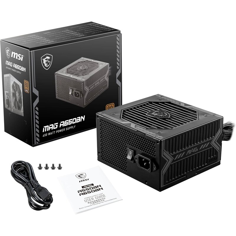 Power Supply Manufacturer - MSI MAG A650BN 650W 80+Bronze Non-Modular Low-Noise PSU