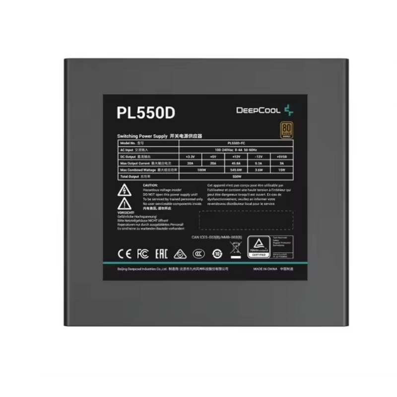 Power Supply Manufacturer - DEEPCOOL PL650D 650W 80+Bronze ATX3.0 Gaming Desktop PSU