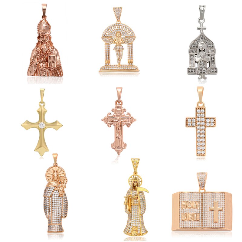 Men Pendant Manufacturer - XUPING Gold Plated Animal Cross Iced Out Hip Hop Rapper