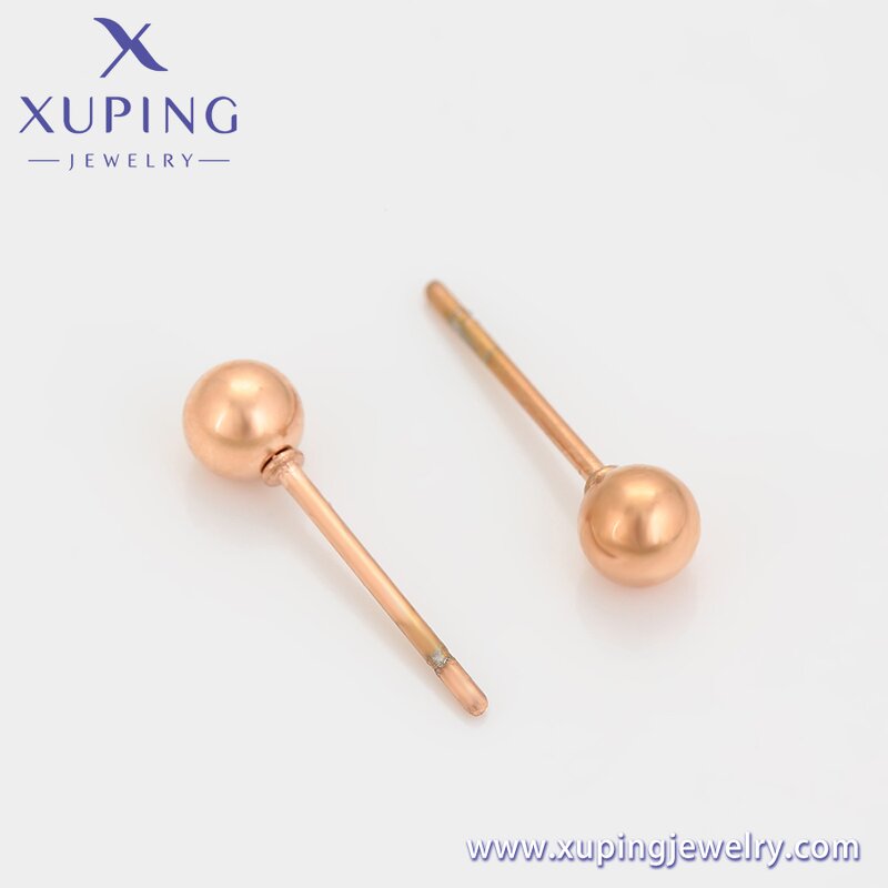 Stud Earring Manufacturer - XUPING A00911967 Stainless Steel Single Beads Rose Gold