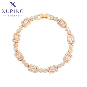 Women Bracelet Manufacturer - XUPING X000677363 Square Diamond Charm Copper Costume