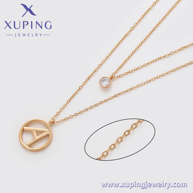 Women Necklace Manufacturer - XUPING X000905159 18K Gold Plated Stone Trendy Charming