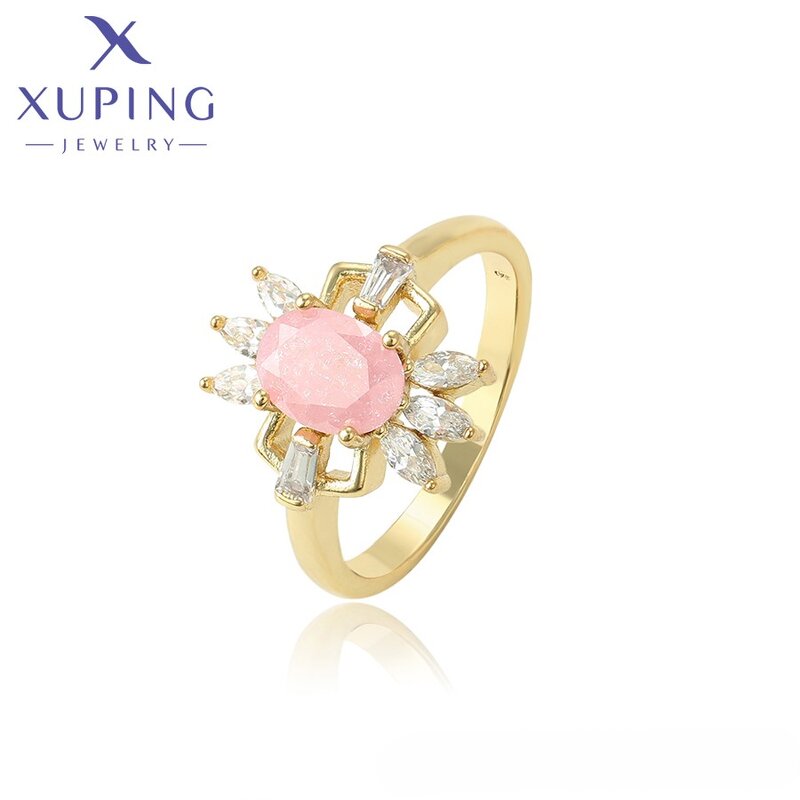 Women Ring Manufacturer - XUPING 15649 14K Gold Plated Vintage Diamond Daily Simple