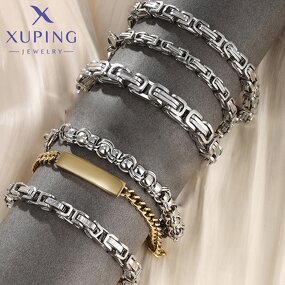 Men Bracelet Manufacturer - XUPING Gold Plated Cuban Skull Snake Stainless Steel Gothic