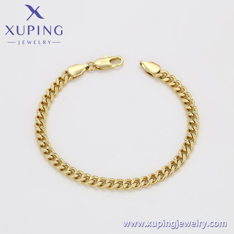 Men Jewelry Set Manufacturer - XUPING X000938705 14K Gold Plated Cuban Chain Copper