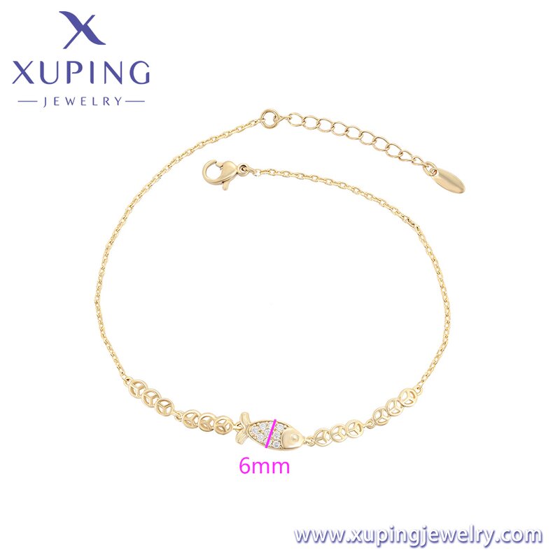 Women Bracelet Manufacturer - XUPING X000979925 14K Gold Plated Environmental Copper