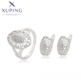 Women Jewelry Set Manufacturer - XUPING 64962 Platinum Plated Ring Earrings Copper