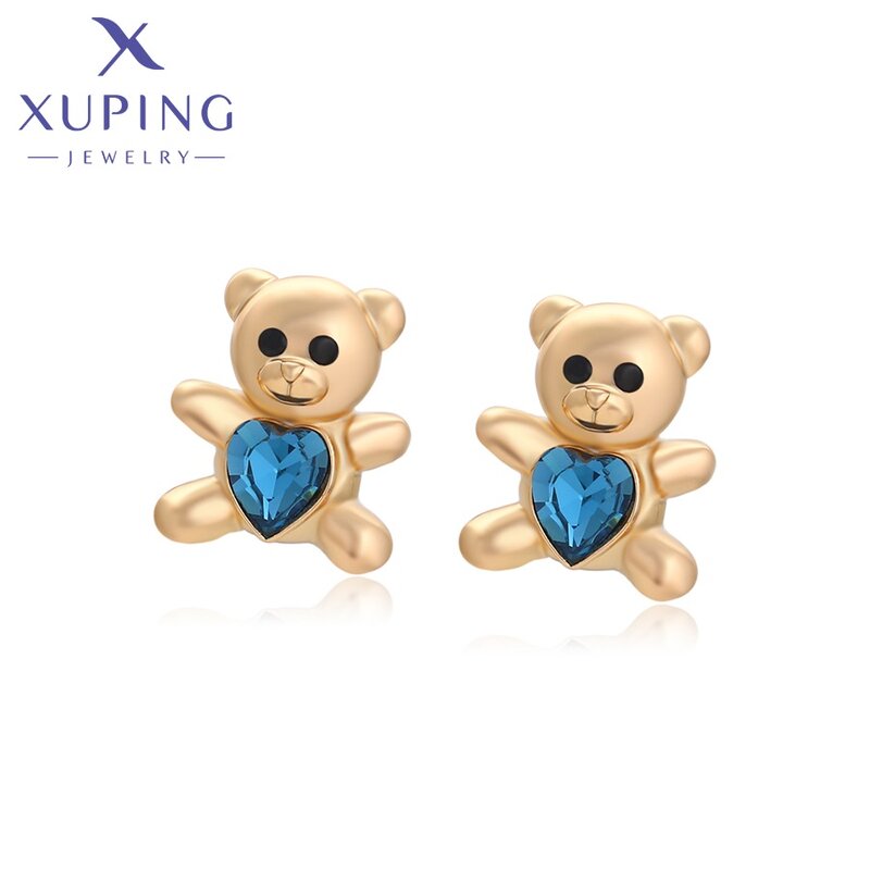 Girl Earring Manufacturer - XUPING Small MOQ Cute Animal Bear Rabbit Fish Deer Stud