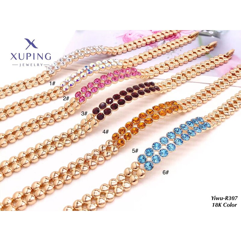 Women Bracelet Manufacturer - XUPING Gold Plated CZ Butterfly Bow Flower Tennis Charm