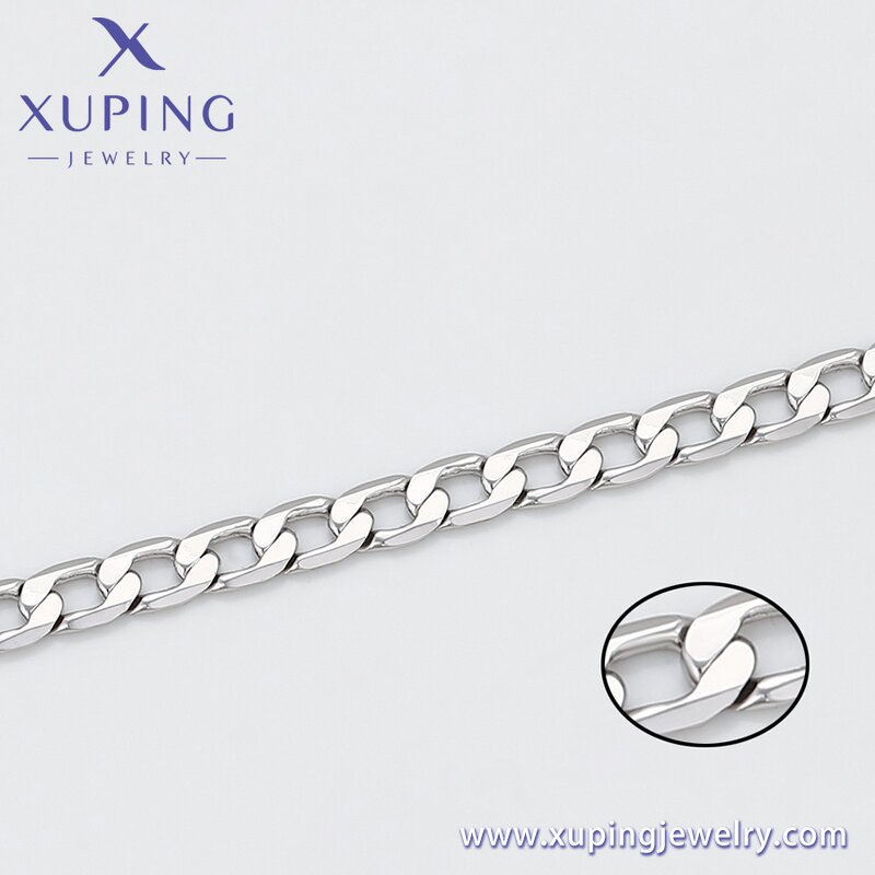 Women Anklet Manufacturer - XUPING X000988693 Platinum Plated Cuban Chain Silver