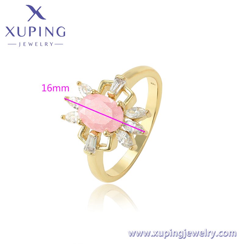 Women Ring Manufacturer - XUPING 15649 14K Gold Plated Vintage Diamond Daily Simple