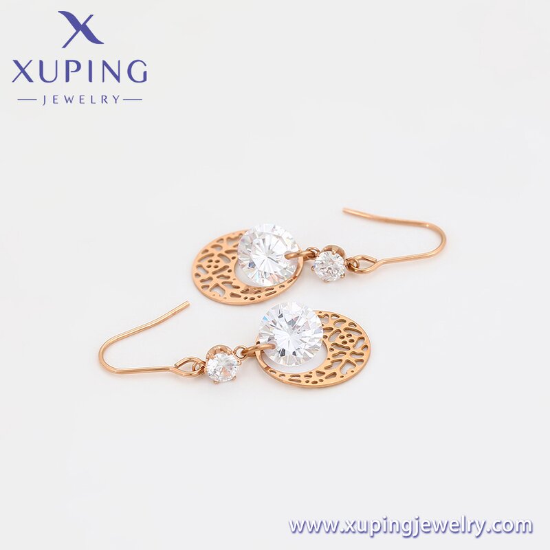 Dangle Earring Manufacturer - XUPING 99424 Rose Gold Plated Copper Stainless Steel