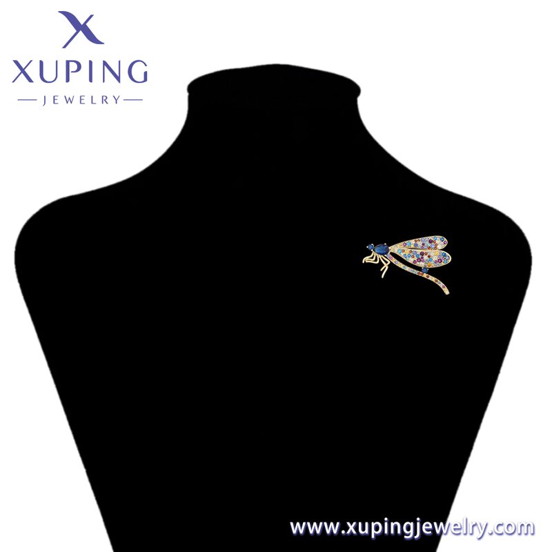 Women Brooch Manufacturer - XUPING S00099716 14K Gold Plated Dragonfly Animal Colorful