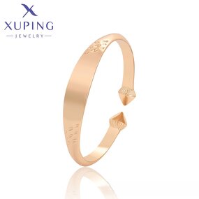Women Bangle Manufacturer - XUPING X000832499 18K Gold Plated Simple Lady Copper
