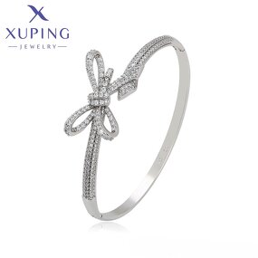 Women Bangle Manufacturer - XUPING X000794047 Platinum Plated Simple Cute Bow Fashion