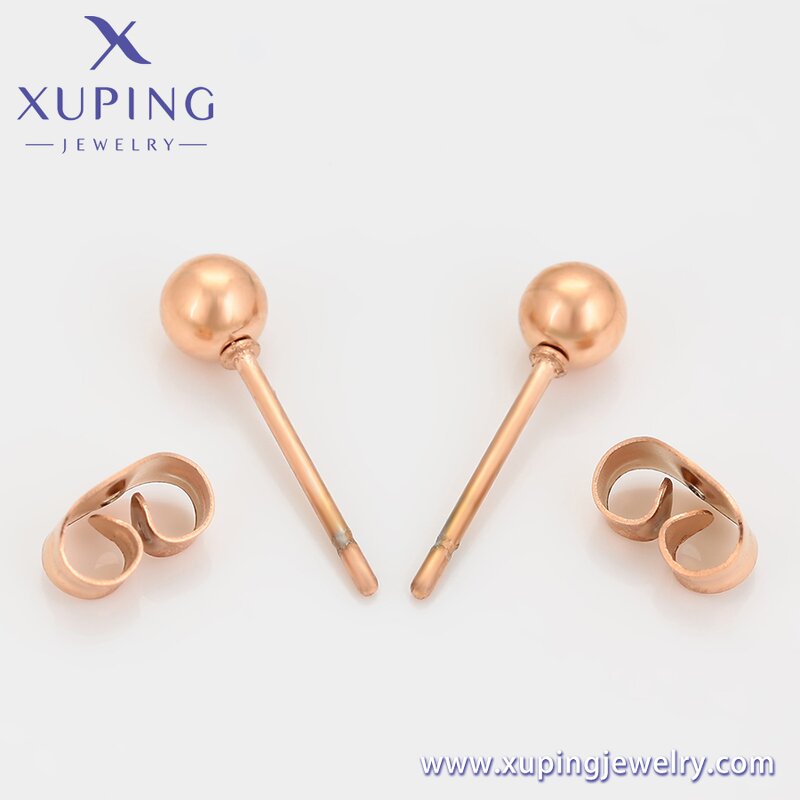 Stud Earring Manufacturer - XUPING A00911967 Stainless Steel Single Beads Rose Gold