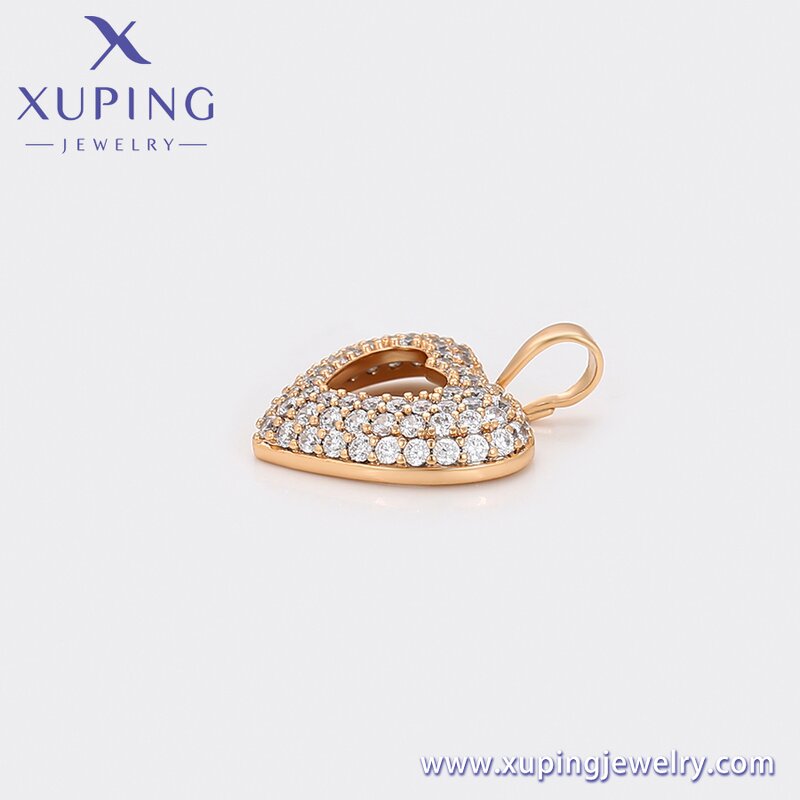 Pendant Manufacturer - XUPING X000864170 18K Gold Plated Iced Out Big Love Heart