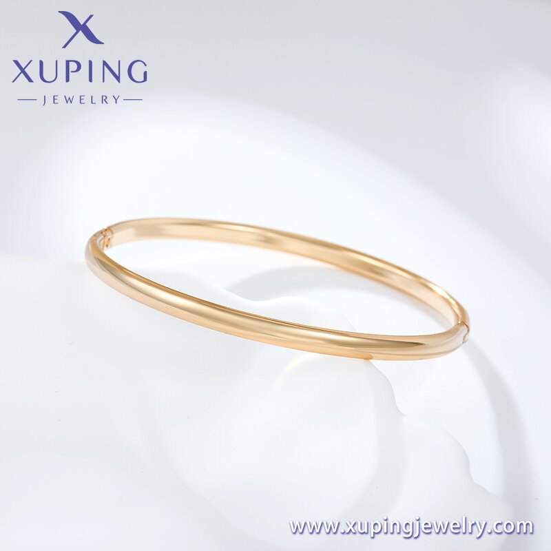 Women Bangle Manufacturer - XUPING X000937700 18K Gold Plated Plain Design New