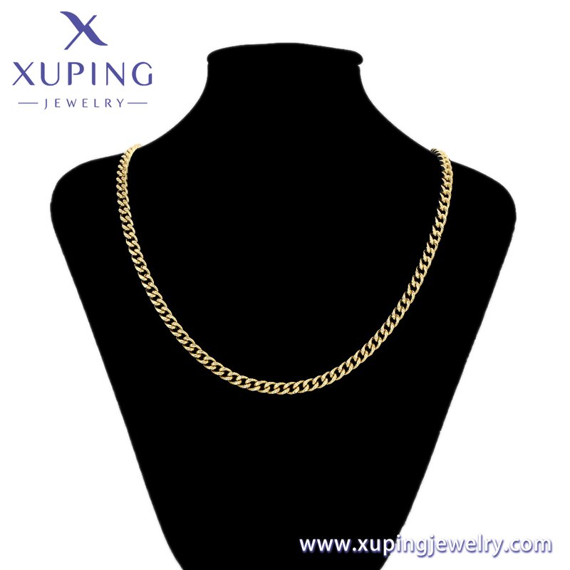 Men Jewelry Set Manufacturer - XUPING X000938705 14K Gold Plated Cuban Chain Copper