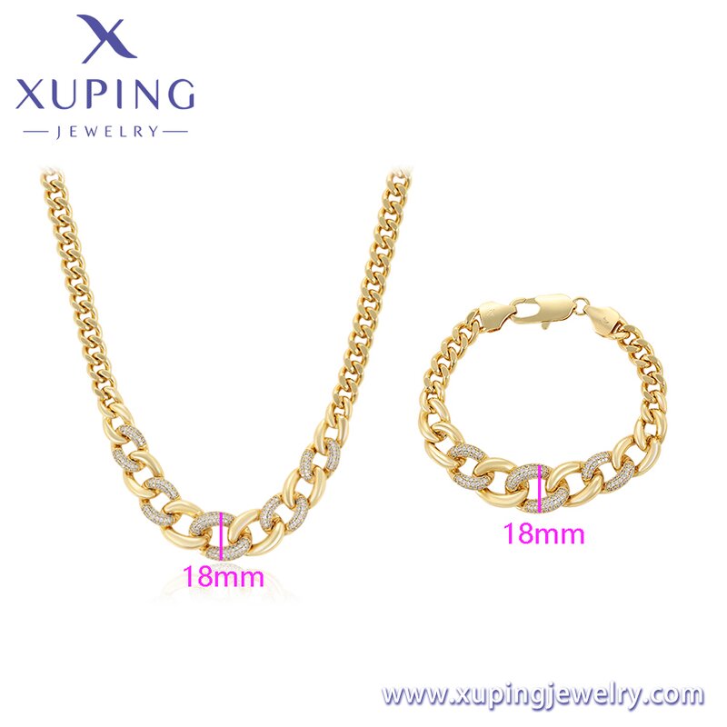 Women Jewelry Set Manufacturer - XUPING X000945694 Indian Bead Bracelet Necklace 2Pcs