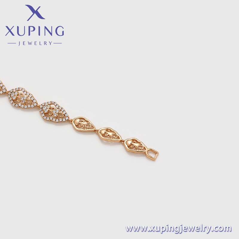Women Bracelet Manufacturer - XUPING X000755120 18K Gold Plated Flower CZ Elegant
